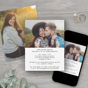 Avslappnad Modern allt-i-ett QR OSA 2 Photo Bröllo Inbjudningar