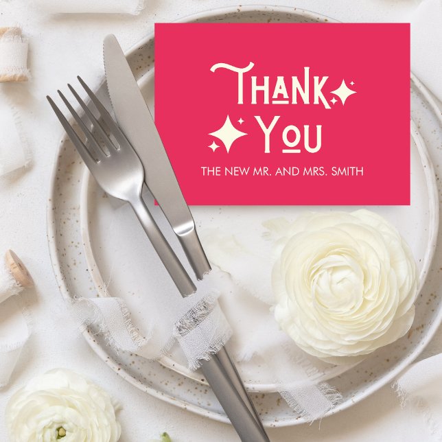 Avslappnad Modern just Kärlek Bröllop Tack Kort (Casual Modern Chic Just Love Wedding Thank you Card)