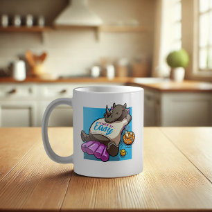 Avslappnad Noshörning Ta Det Lugnt Sommar Vibbar K Kaffemugg