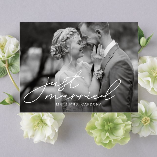 Avslappnad Ny gifta Elopement Photo Meddelande Vykort (Skapare uppladdad)