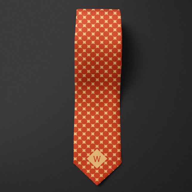 Avslappnad Orange Circles Monogram Slips (Skapare uppladdad)