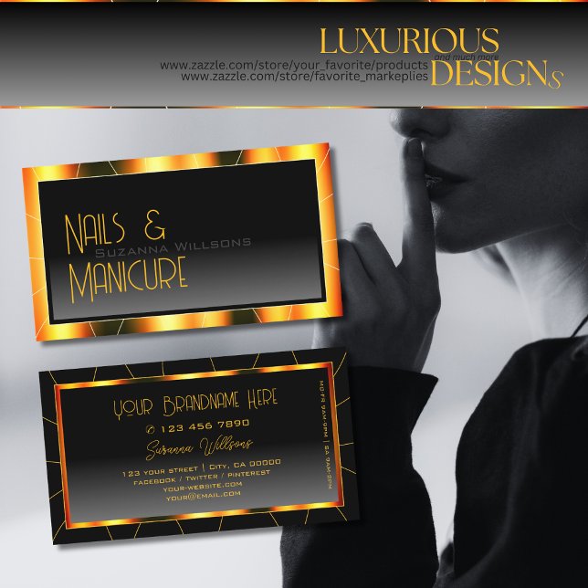 Avslappnad Orange Ram Snyggt för svart övertoning Visitkort (Skapare uppladdad)