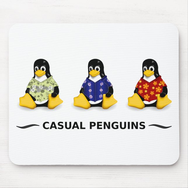 Avslappnad Penguins Mousepad Musmatta (Framsidan)