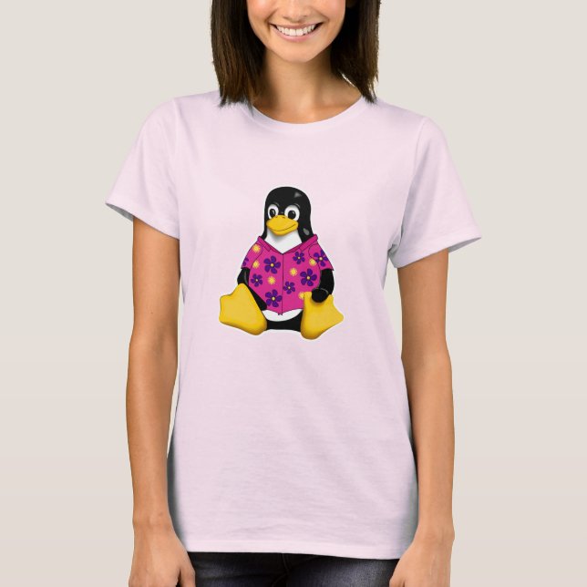 Avslappnad Penguins Rosa Original T-Shirt (Framsida)