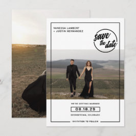 Avslappnad Photo Bröllop Spara Datumet