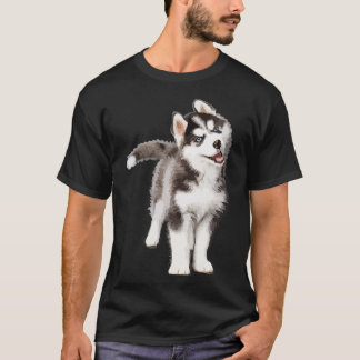 Avslappnad Pomsky Porträtt Graphic Art Manar Women T Shirt