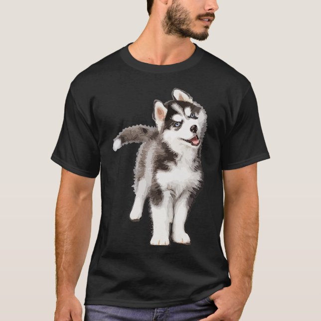 Avslappnad Pomsky Porträtt Graphic Art Manar Women T Shirt (Framsida)