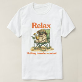 Avslappnad Pug Strand Semester Rollig Hund Konst T Shirt