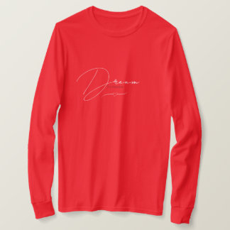 Avslappnad Red-Fullt, Sleeve T Shirt