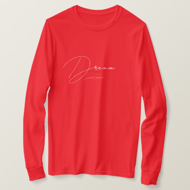 Avslappnad Red-Fullt, Sleeve T Shirt (Design framsida)