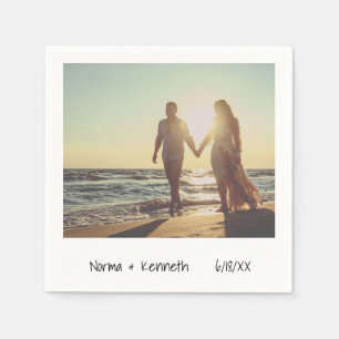 Avslappnad Retro-snabbfoto Bröllop Pappersservett