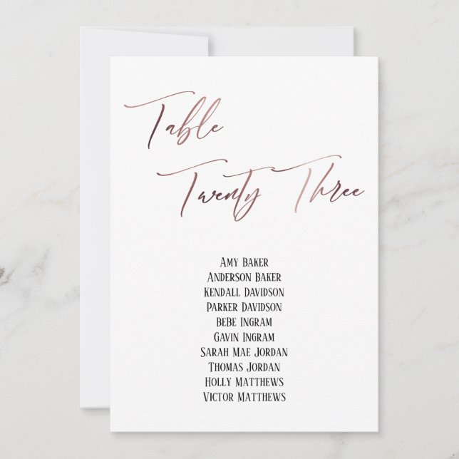 Avslappnad Ro Guld Bord 23 sittplatsdiagram (Framsida)