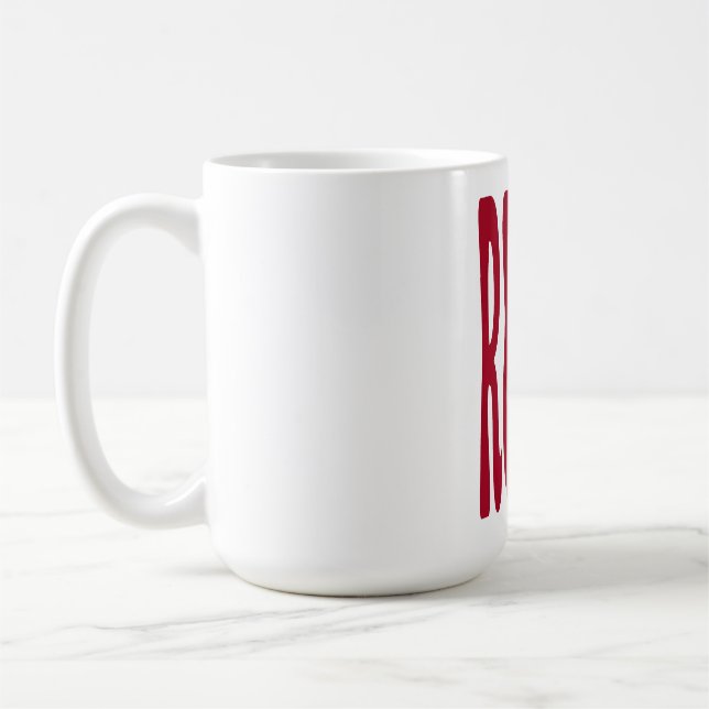 Avslappnad röd retro vågig typografi estetisk kons kaffemugg (Vänster)