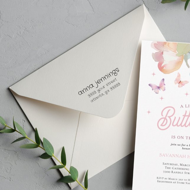 Avslappnad Roligt Handskriven Returadress Självfärgande Stämpel (Skapare uppladdad)