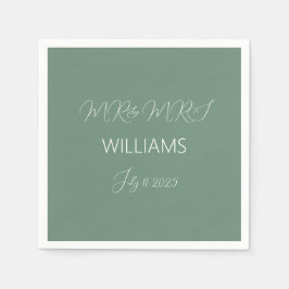 Avslappnad Sage Grönt Enkel skript Minimalist Bröl Pappersservett