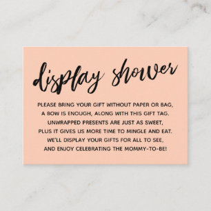 Avslappnad Salmon Visning Baby Shower No Wrapping Tilläggskort