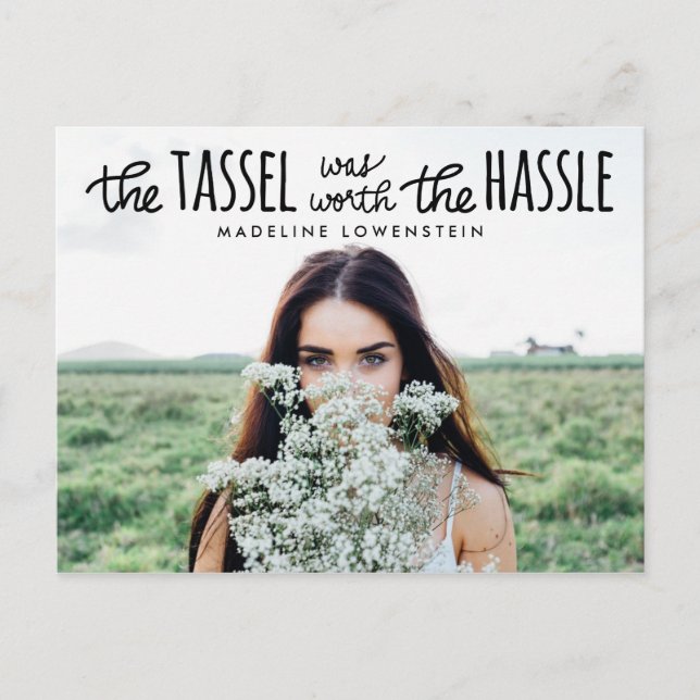 Avslappnad Simple Cute Typography Student Photo Inbjudan Vykort (Framsida)