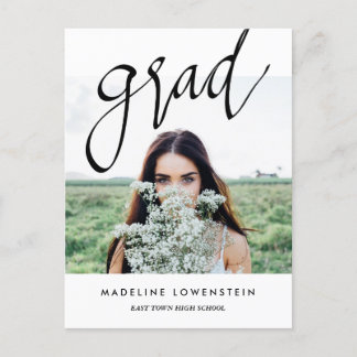 Avslappnad Simple Grad Typography Student Photo Meddelande Vykort