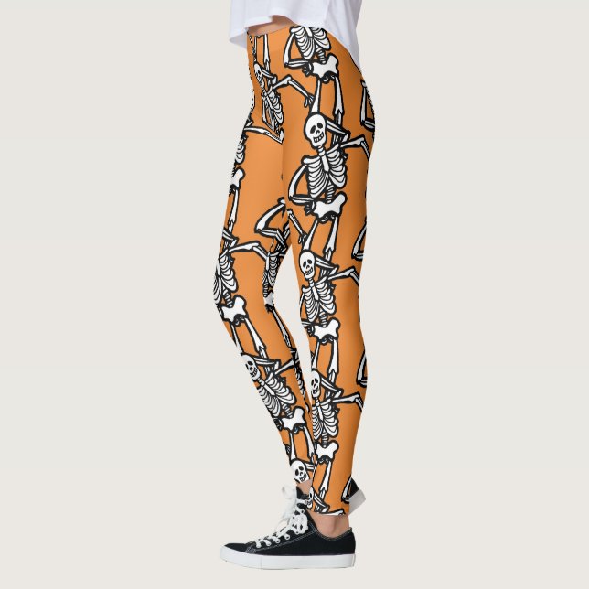 Avslappnad Skeletons Halloween Leggings (Vänster)