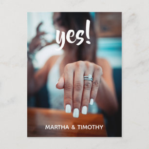 Avslappnad skript Ja! Meddelande om förlovning Vykort