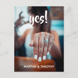 Avslappnad skript Ja! Meddelande om förlovning Vykort