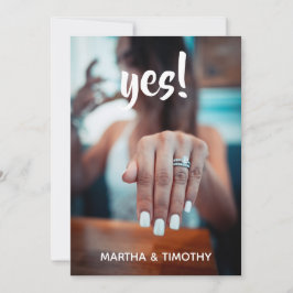 Avslappnad skript Ja! Meddelande om fotoFörlovning