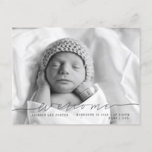 Avslappnad skript Modern Baby-anteckningsfoto Meddelande Vykort