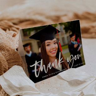Avslappnad skript och Studenten-foto Tack Kort