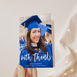 Avslappnad skript och Studenten-foto Tack Kort