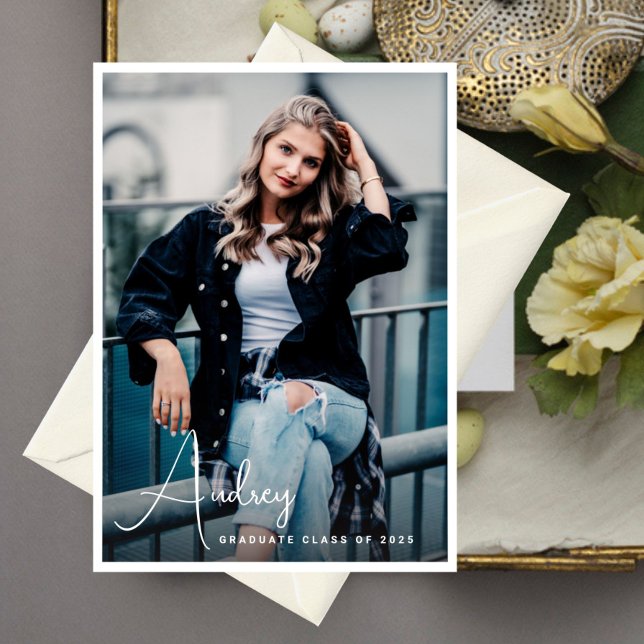 Avslappnad Skriva fotoinbjudan till Namn Student Inbjudningar (Skapare uppladdad)