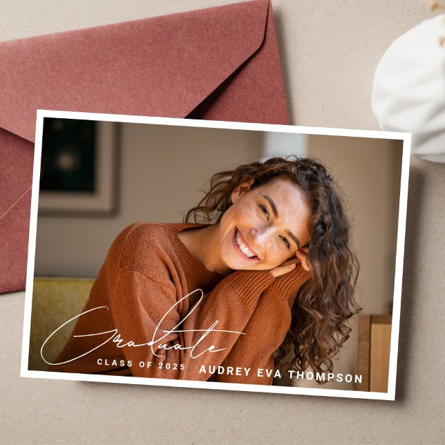 Avslappnad Skriva Student 2-fotoinbjudan Inbjudningar (Skapare uppladdad)