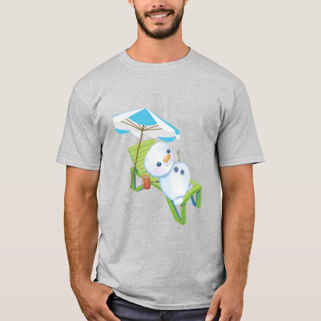 Avslappnad Snöman T Shirt (Framsida)