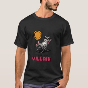 Avslappnad Som En Skurk Pixel Katt Humor T Shirt