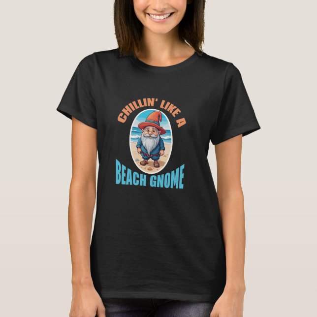 Avslappnad Som En Strand Tomte Imp Trädgårdsdvärg  T Shirt (Framsida)