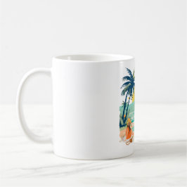 Avslappnad strand för sommaren kaffemugg