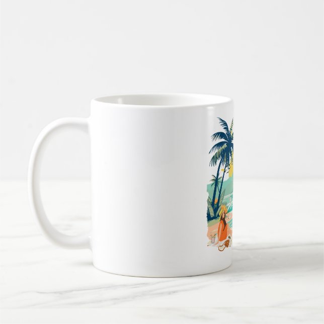Avslappnad strand för sommaren kaffemugg (Vänster)