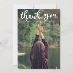 Avslappnad Tack Typography-skript Student Photo Kort