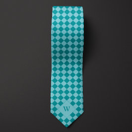 Avslappnad Teal Checkered Monogram Slips