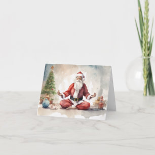 Avslappnad tomte som gör Yoga Helgkort