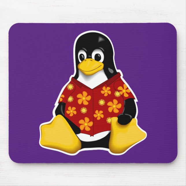 Avslappnad Tux Mousepad Musmatta (Framsidan)