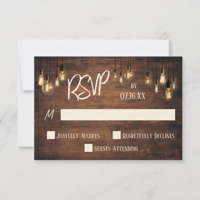 Avslappnad Typografi, Rik Brown Wood, Edison Ljus OSA Kort (Framsida)