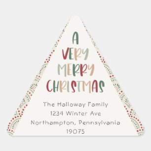 Avslappnad Ytlig jultriangel - kuvertförseglingar Triangelformat Klistermärke