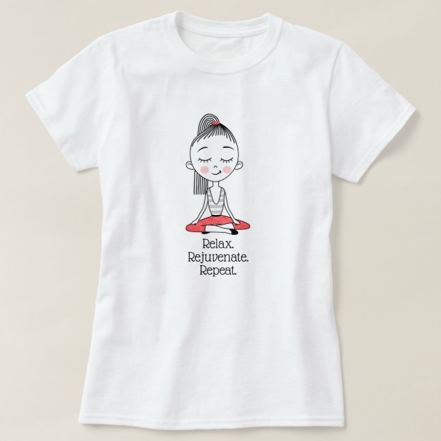 Avslappnad Zen Fred Yoga T Shirt (Design framsida)