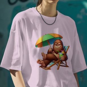 Avslappnade Bigfoot Strandvibbar Roligt Sommar Sas T Shirt