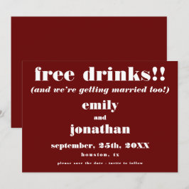 Avslappnaden Burgundy Bröllop spara datum Datumet