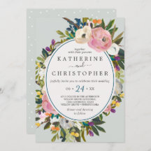 Avslappnaden Färgad Blommigt Bröllop