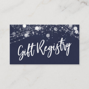 Avslappnaden Grunge Ljus Script Navy Gift Registry Tilläggskort