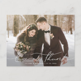 Avslappnaden Kärlek och tack i Bröllop Tack Vykort