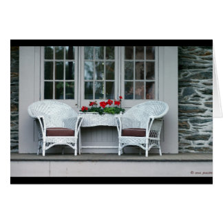 Avslappnande farstubro hälsningskort