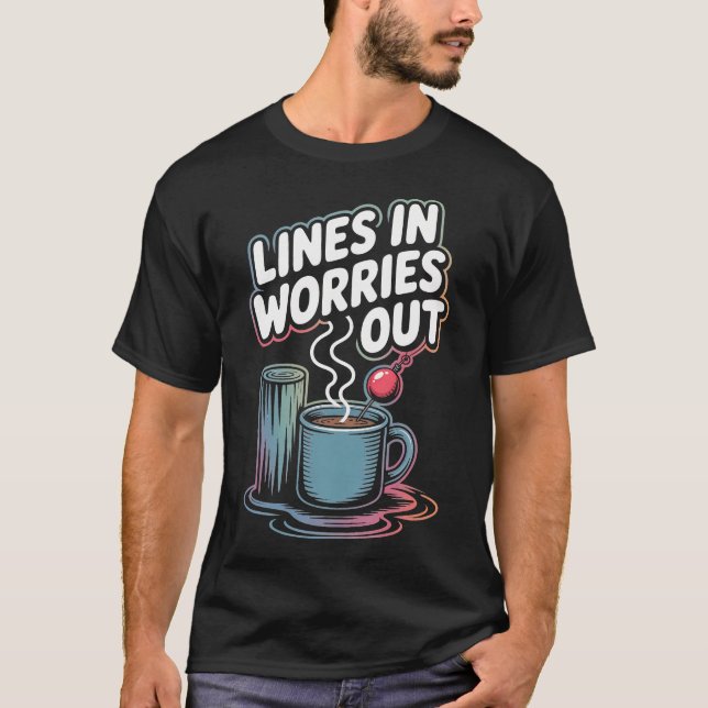 Avslappnande Fiskarens Glädje Färgrik Fisk T Shirt (Framsida)